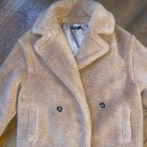 Nasty Gal Tan Teddy Jacket